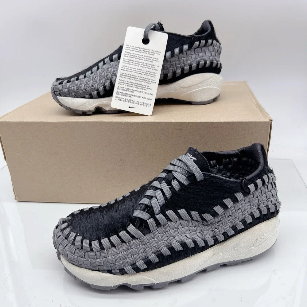 Nike Air Footscape Woven Women's Platform Sneakers Shoes Black Grey US 5.5 - Picture 3 of 13